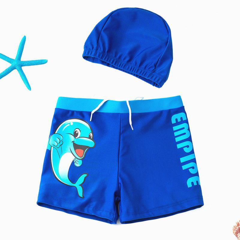 依蓝圣雪新款儿童泳裤男童泳裤小童泳衣平角游泳裤套装卡通幼婴儿泳裤