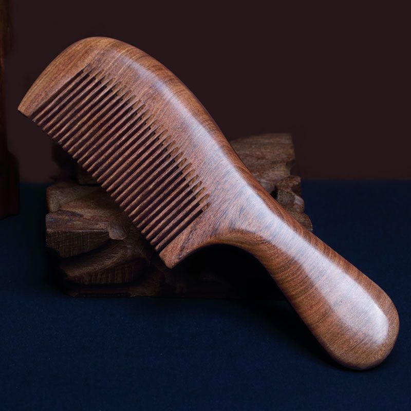 黑檀木梳子女家用防静电脱发木头梳子男大宽齿卷发梳子木梳梳