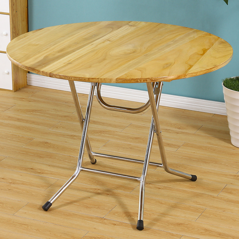 寻木匠实木折叠餐桌家用桌子简易大圆桌4人8人家用圆形饭桌实木方桌