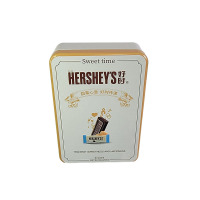 Hershey's好时巧克力排块铁盒礼盒装6-18颗结婚喜糖情人节日礼物 6颗排块 米色方盒