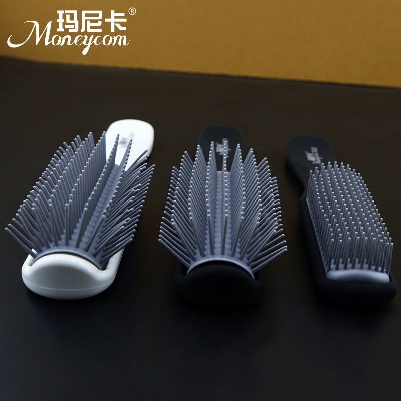 玛尼卡美发九排梳子男士油头大背头造型梳发型师专用排骨梳理发店 玛尼卡九排梳[D02黑色]