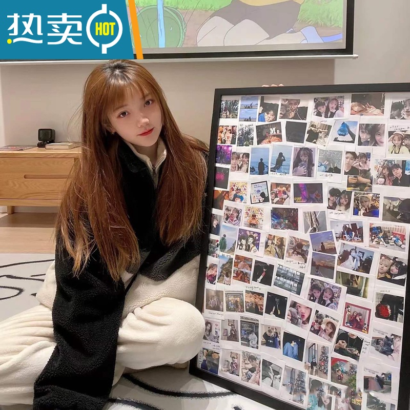 敬平diy相框定制照片墙拍立得相框大尺寸挂墙画框情侣礼物实木相片框 象牙白[质保十年] 20寸挂墙[可放50-60张3寸高清大图