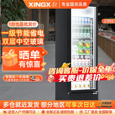 星星（XINGX）LSC-310YPE 299升 立式冰柜 保鲜柜 饮料柜 商用冷藏展示柜 商店超市便利店