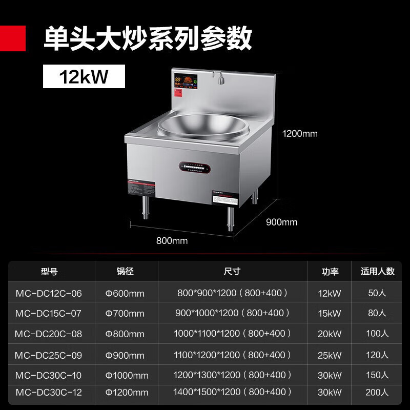 德玛仕MC-DC12C-06电磁炉大功率炒菜灶台 单台(1)