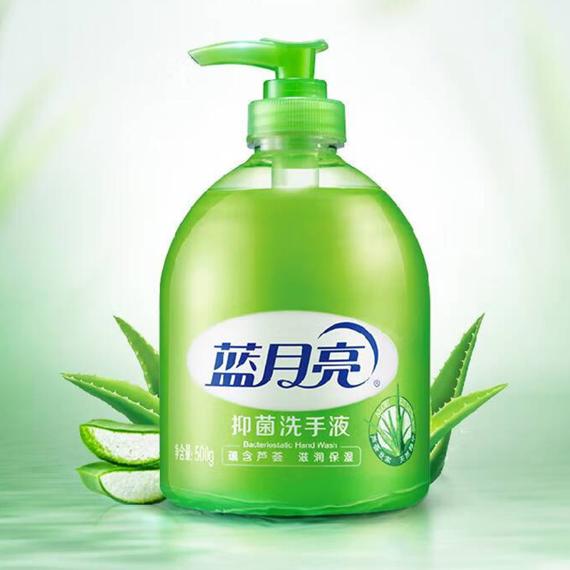 蓝月亮洗手液组合滋润除菌芦荟清香500g*3瓶+野菊花香500g*3瓶(包装随机)