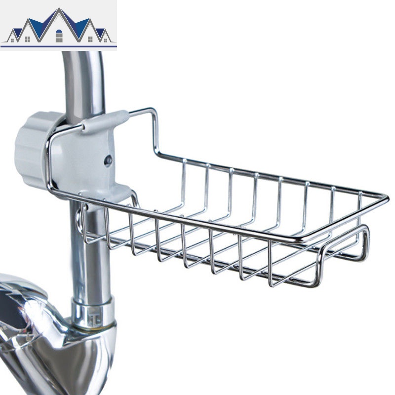 多功能厨房创意沥水置物架水龙头架子整理架不锈钢水池抹布收纳架_13_611高清大图