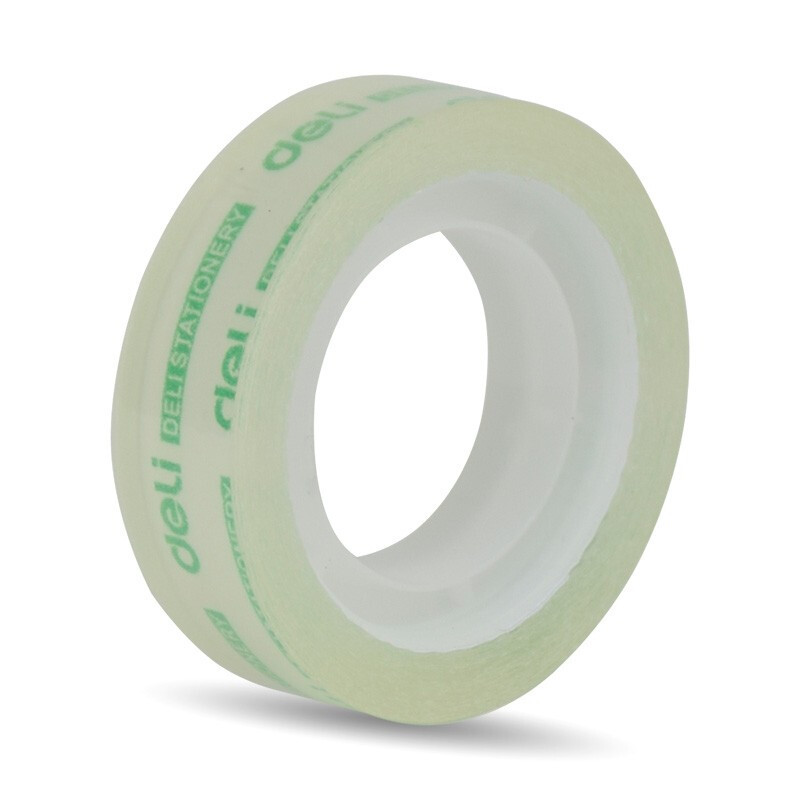 得力(deli)30014胶带透明易撕学生文具简约时尚透明小胶带12mm*20y*38um(12卷/筒) 2筒装