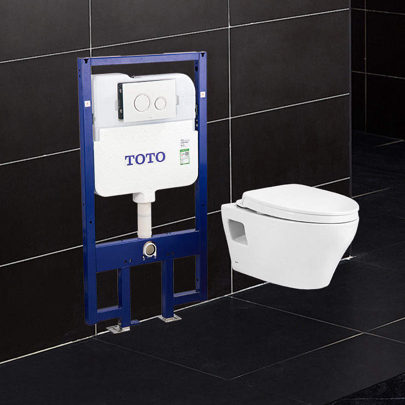 TOTO壁挂马桶挂墙极漩悬挂坐便器暗装隐藏水箱墙排CW822EB(04-C)高清大图