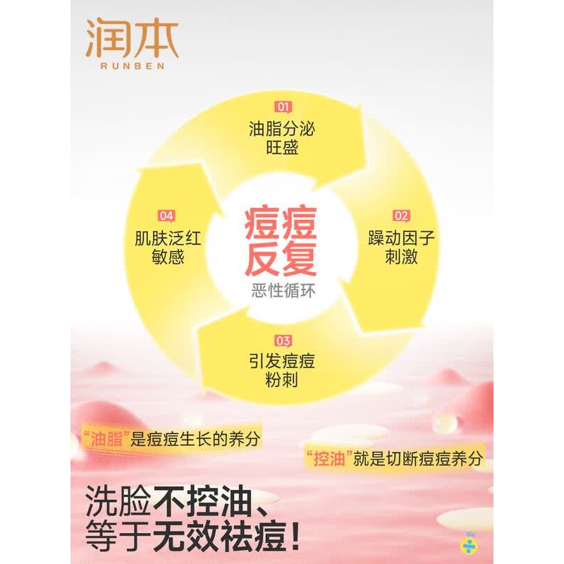 润本青少年控油祛痘洁颜蜜150ml高清大图