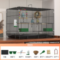 CCKO鸟笼虎皮鹦鹉小鸟专用加密折叠金属鸟笼 黑色60*40*45【尊享8件套含秋千】