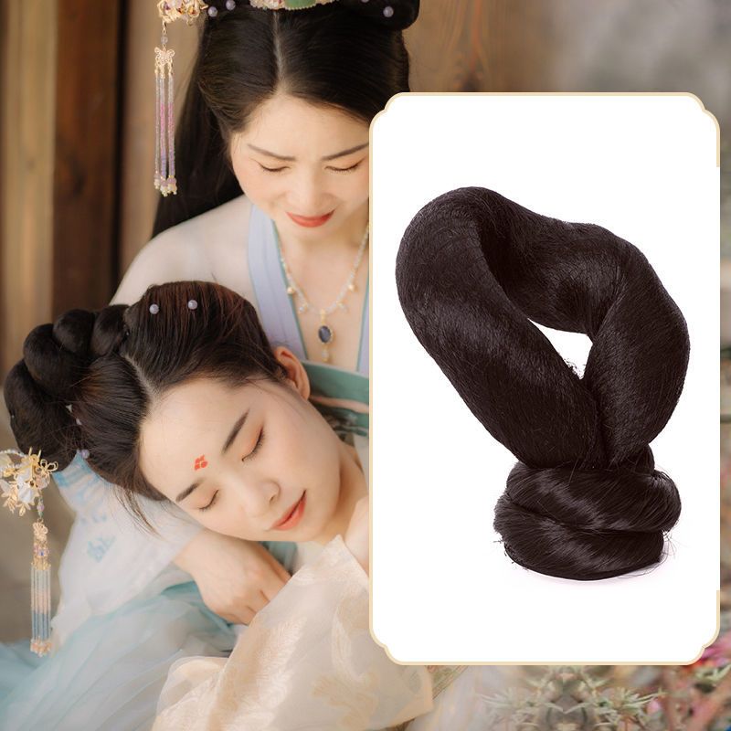 古风假发灵蛇发髻唐风襦裙仕女造型飞天发髻影楼簪花假发发包发髻