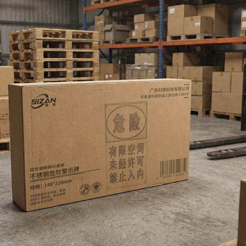 斯赞 不锈钢危险警示牌 148*210mm 块高清大图
