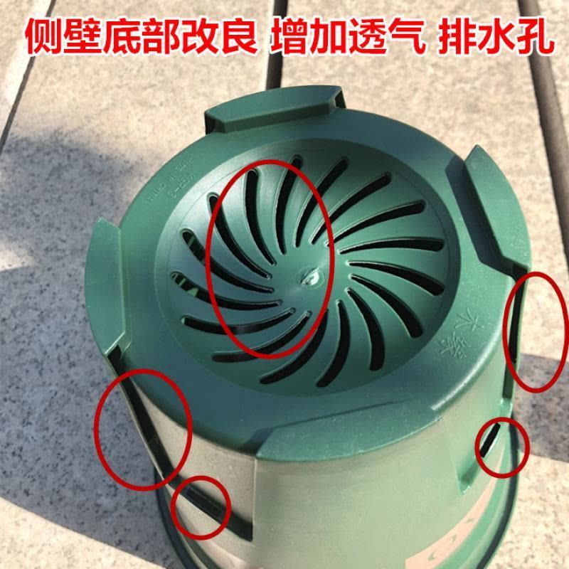 新款加厚青山控根花盆塑料圆形国产室内月季绿萝多肉透气加仑花盆图片