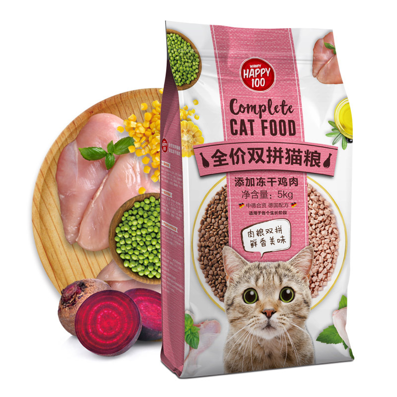 wanpy顽皮猫粮鸡肉三文鱼冻干双拼粮全价全期全猫种通用5kg