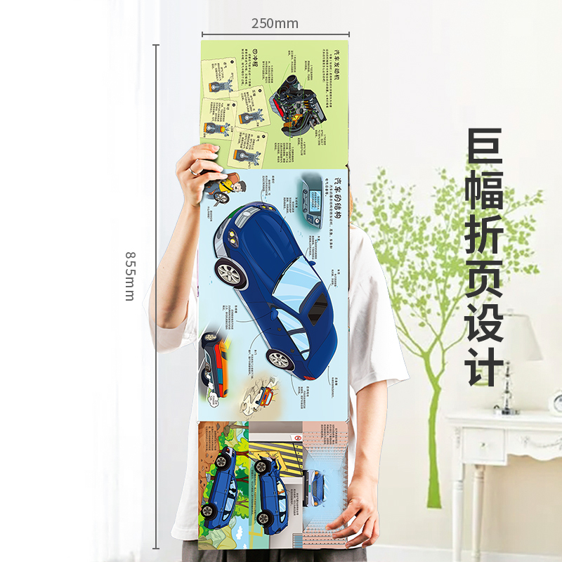 小眼睛看大世界翻翻书:揭秘汽车 [正版]揭秘汽车立体翻翻书 揭秘系列儿童3d立体书 3-6-10岁小学生少儿海洋动物生物