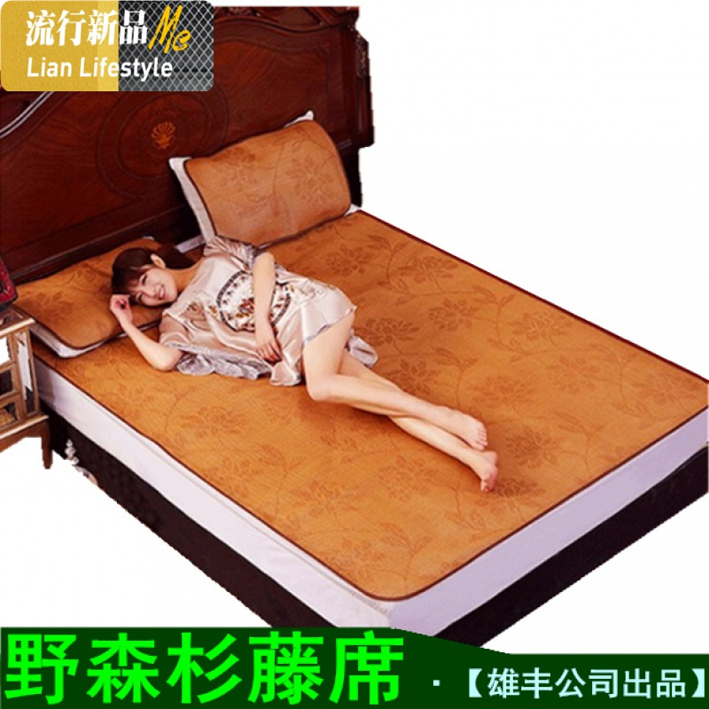 凉席藤席单人学生宿舍可折叠席1.5米冰丝1.2夏天软席子夏季藤席 三维工匠