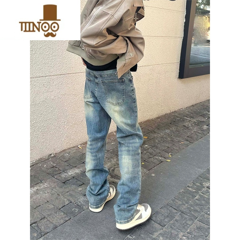 YANXU复古美式高街cleanfit穿搭男女款牛仔裤显瘦直筒宽松百搭休闲裤潮高清大图