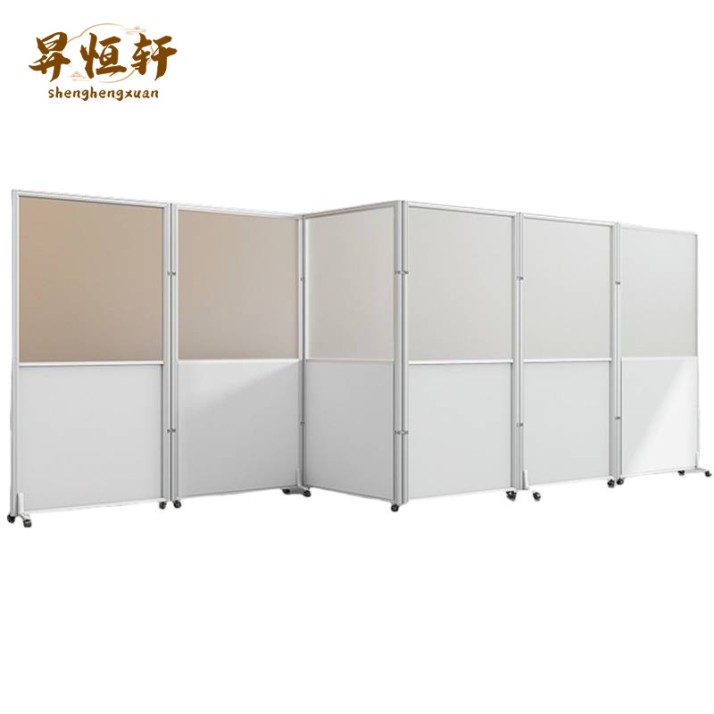 办公室可移动折叠屏风透明亚克力办公隔断墙屏高清大图
