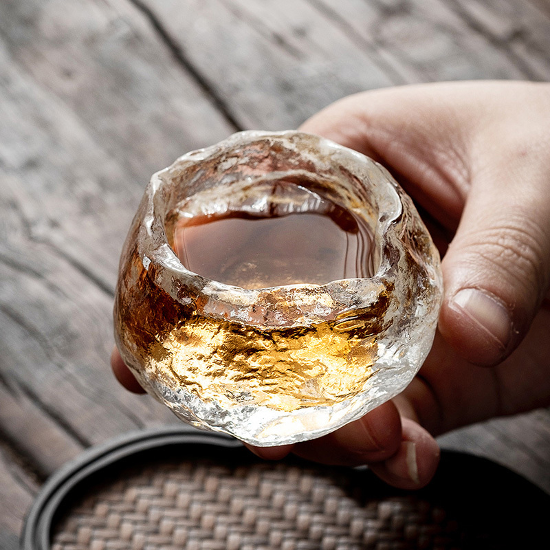 领艺优选古法琉璃冰冻烧茶杯主人杯品茗杯单杯大号建盏玻璃功夫茶具