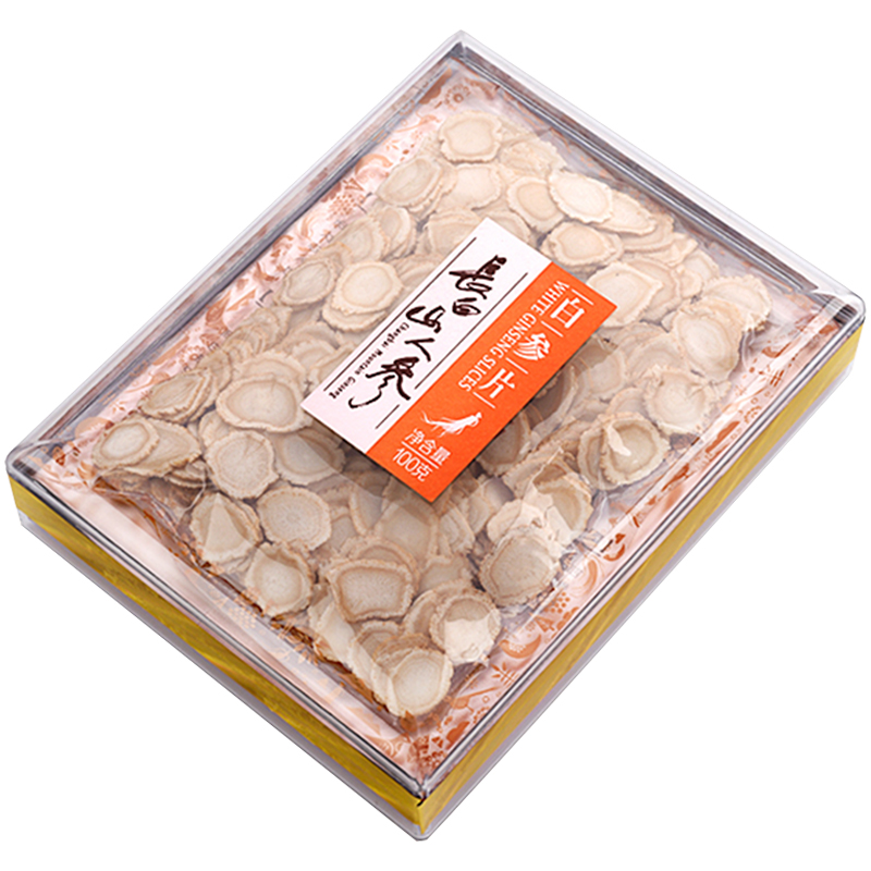 长白山人参白参片含人参皂苷白参片干货礼盒100g*1盒