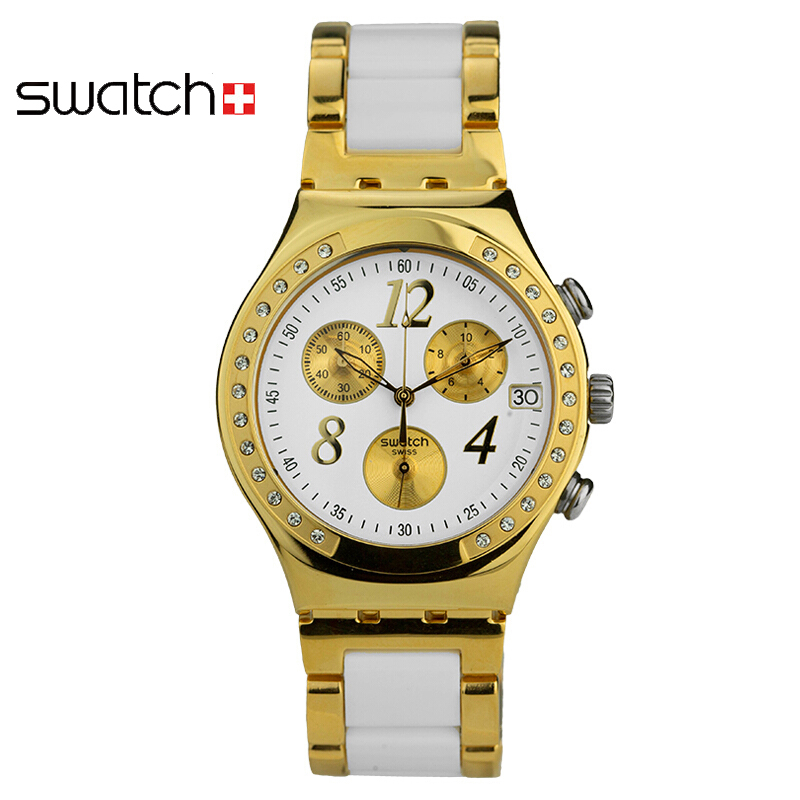 斯沃琪(SWATCH) 手表 男士计时系列 石英男表 YCG407G
