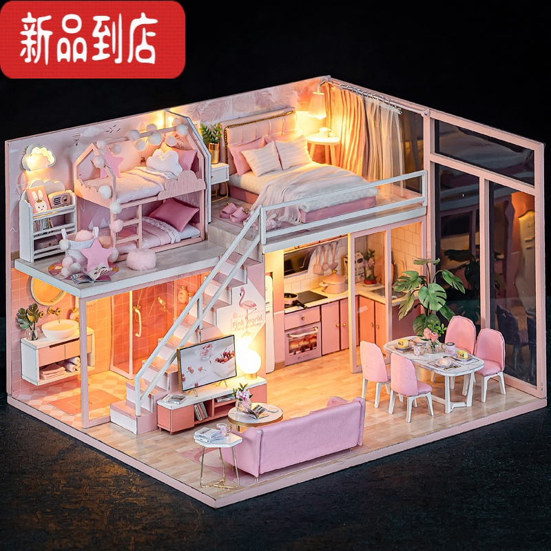 真智力儿童玩具3d立体拼图女孩diy手工木质房子拼装成人板模型益智10岁 梦想天使+灯+工具胶水+防尘罩+音乐