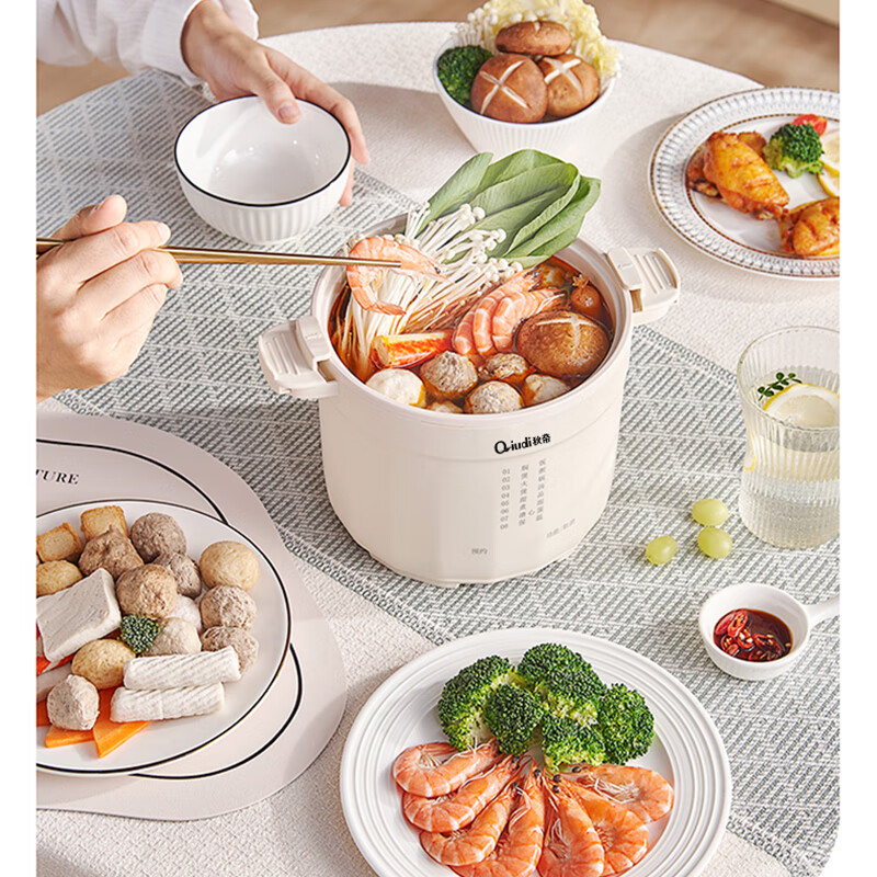 秋帝智能电压力锅多功能5L大容量快速烹饪不粘内胆安全节能设计高清大图