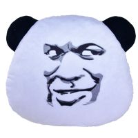 表情包张学友金馆长搞怪熊猫头毛绒玩具暖手表情滑稽抱枕靠垫头套 大表哥 32CM拉链抱枕送挂件