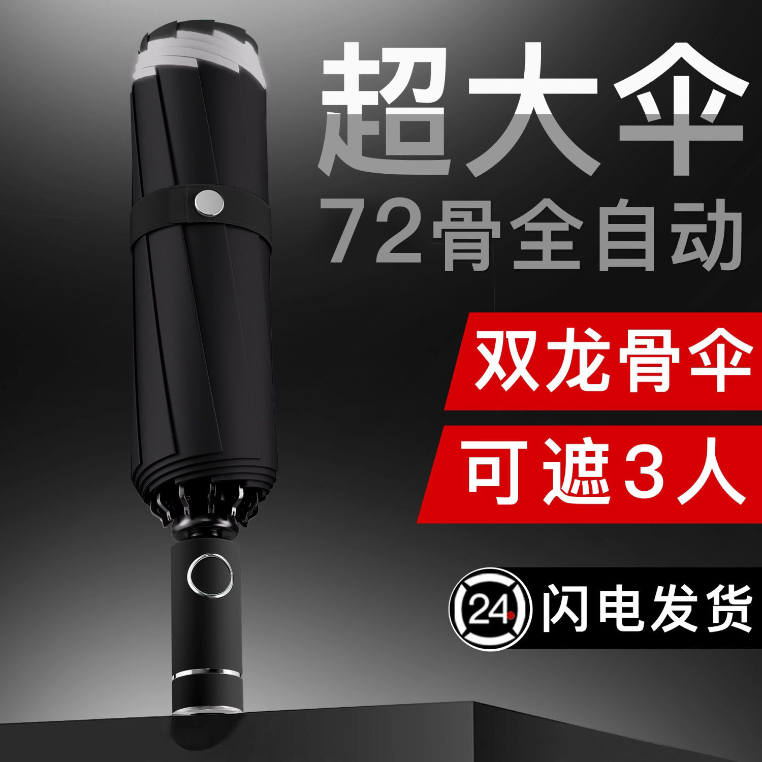 72骨雨伞男折叠全自动伞女学生大号防晒晴雨两用太阳伞ins遮阳伞高清大图