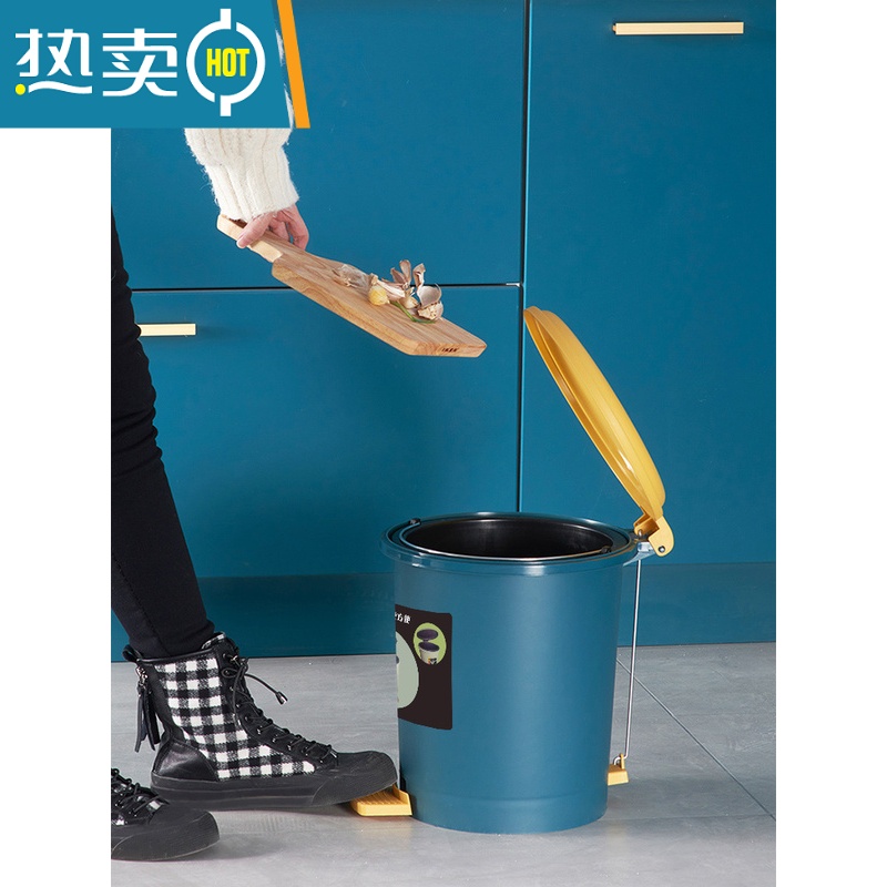 XIANCAI商用脚踏式带盖垃圾桶轻奢家用卫生间客厅厨房办公室脚踩厕所纸篓高清大图