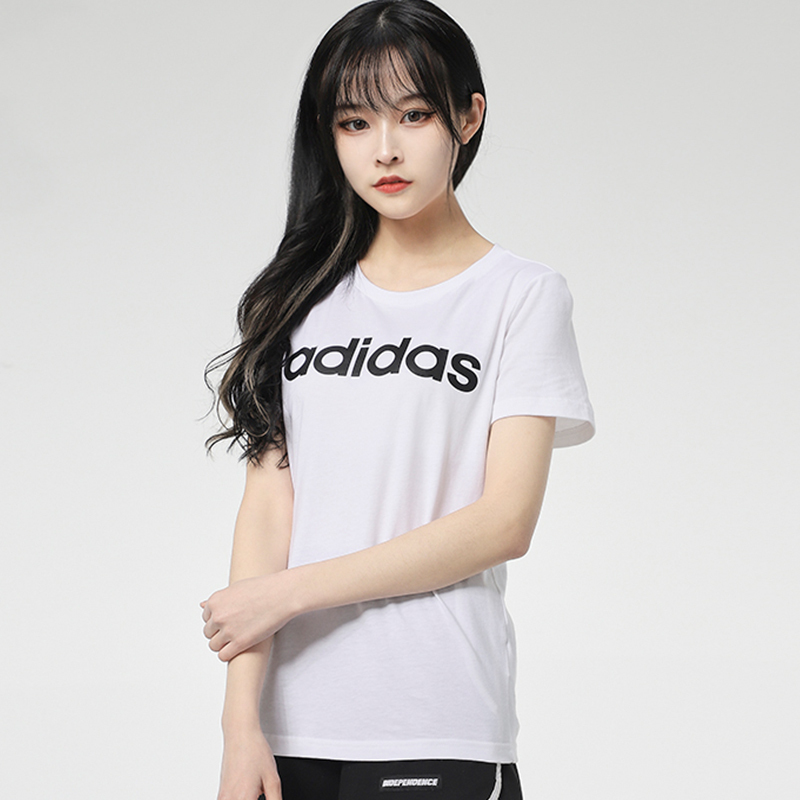 Adidas阿迪达斯短袖女运动服圆领半袖T恤GP7139