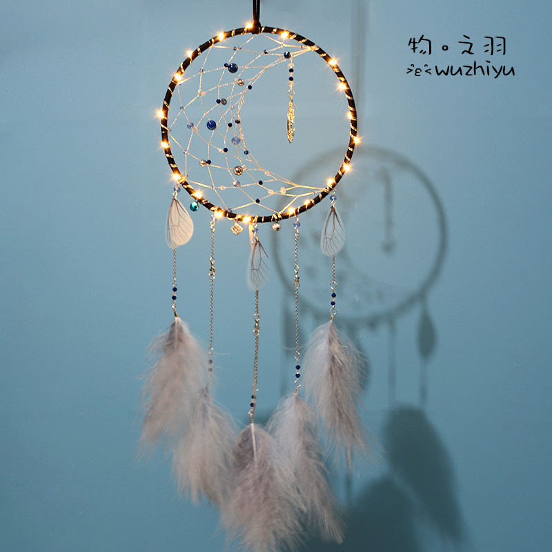 金牌卖家物之羽星空捕梦材料包diy古风手工风铃挂饰灯大号