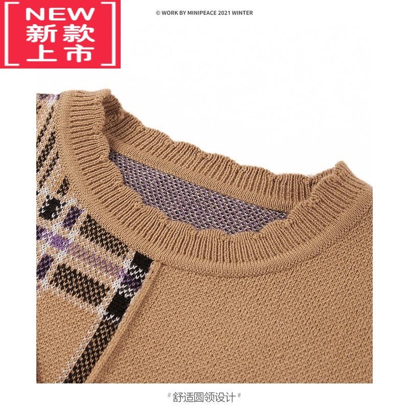 可莉允童装女童毛衣连衣裙2022秋冬小熊格纹针织连衣裙休闲图片