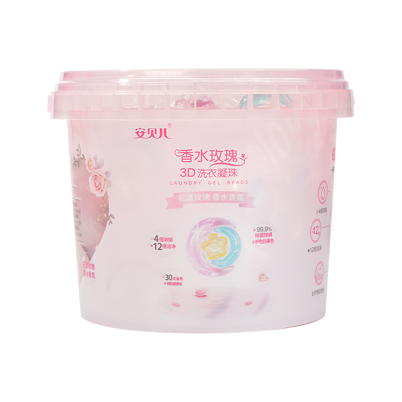 安贝儿 香水玫瑰3D洗衣凝珠72粒*1桶