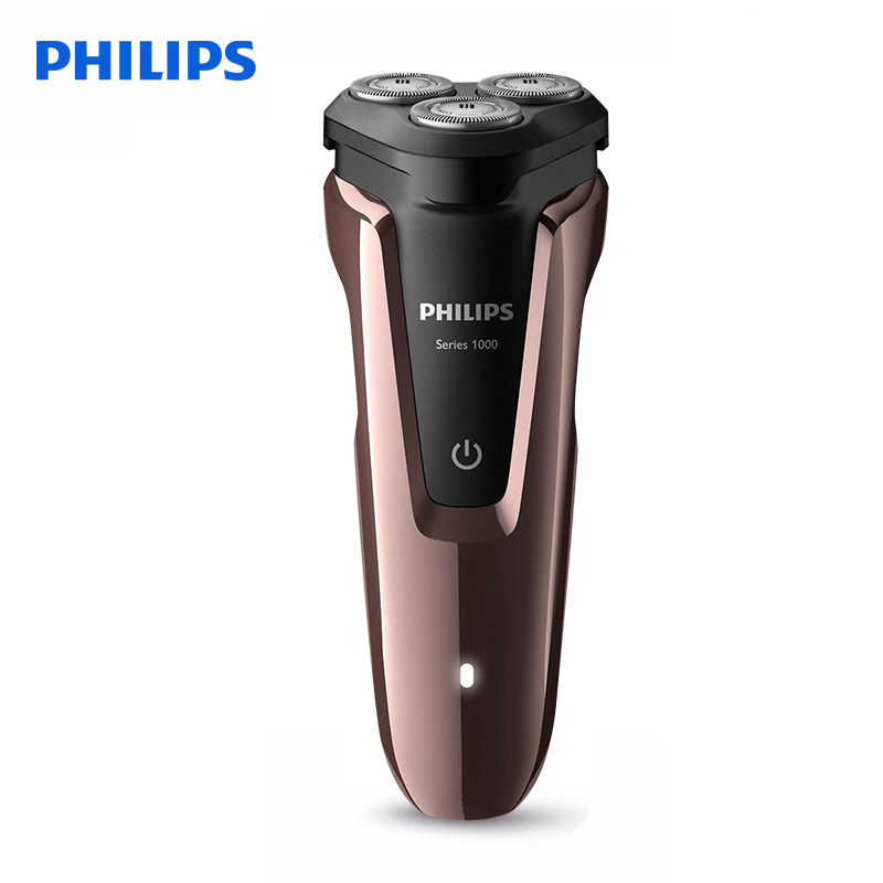飞利浦(Philips)电动剃须刀S1060玫瑰金 旋转式三刀头男士胡须刀 充电式电须刀 进口刀头自动研磨 全身水洗