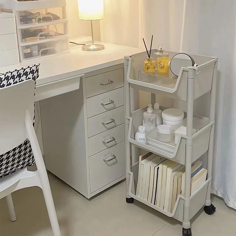 家时光 置物架书架可移动收纳家用小推车带轮落地简易书柜儿童玩具收纳架高清大图