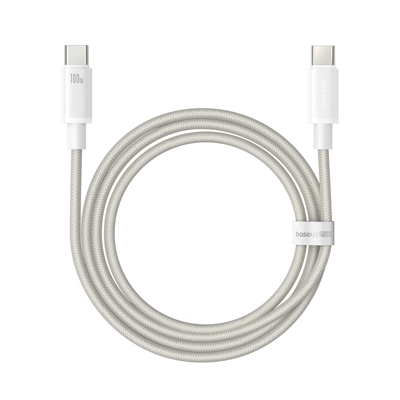 倍思苹果15充电线双Type-C数据线PD100W快充ctoc车载适用iPhone15ProMax/iPad笔记本2米白