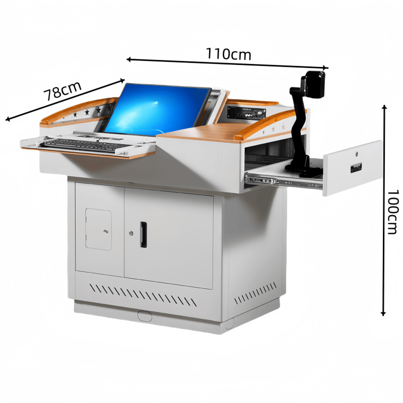 豫龙都讲台木桌面张高清大图