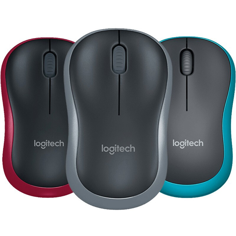 罗技(Logitech) 无线鼠标 M186 对称鼠标 带无线2.4G接收器 红色