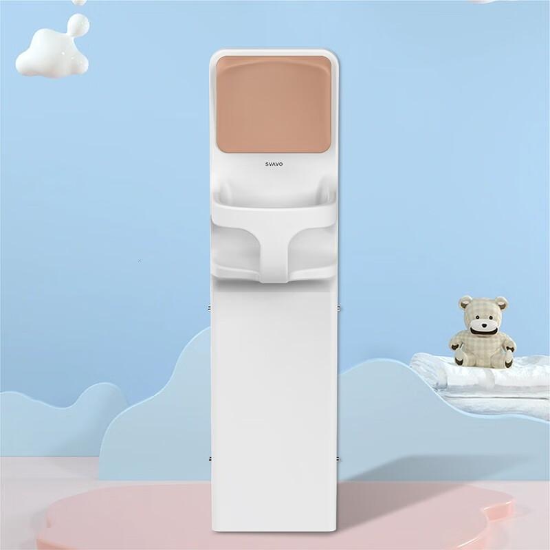 瑞沃婴儿厕所可折叠婴儿护理台躺式换尿布台公共卫生间坐式安全座椅 PL-CS400Z白+玛奇朵棕单位:个高清大图