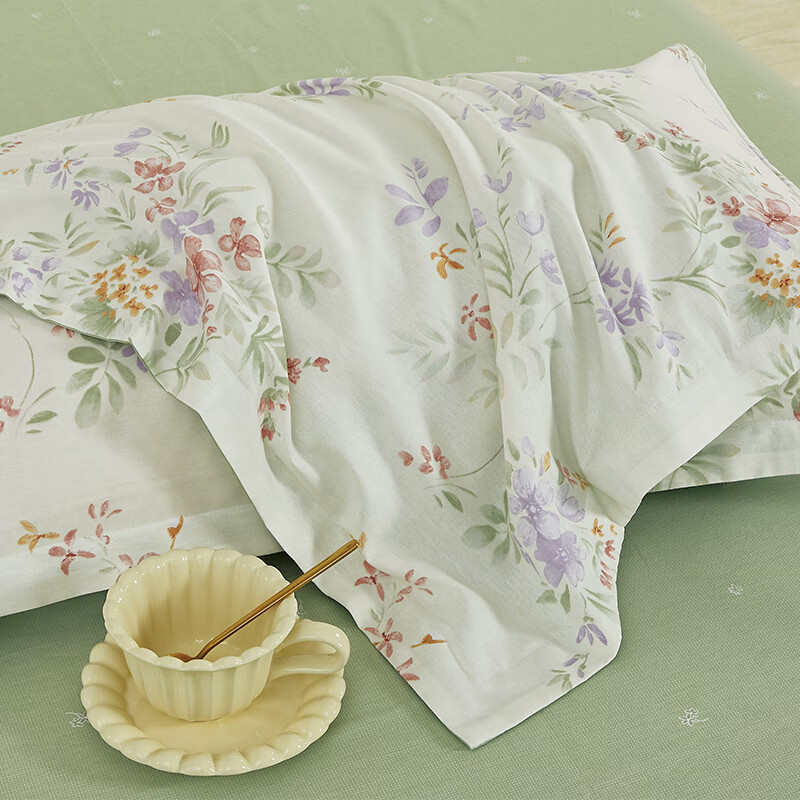 天琴床品四件套230*250cm柔软舒适浮光花屿纯棉佳品TQ-T177高清大图