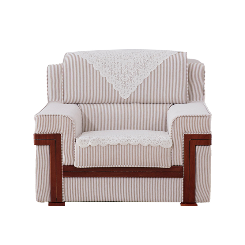 双朗 单人位布艺沙发 SL-HB808-1BY 1050*880*900mm 白色+胡桃色 张高清大图