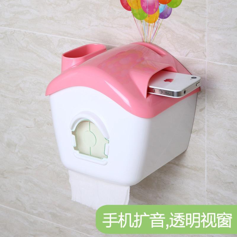 卫生间纸巾盒吸盘式厕所手纸盒创意卫生纸厕纸架防水卷纸筒免打孔