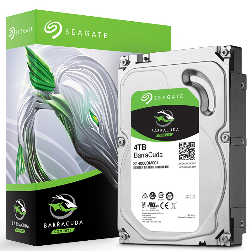 希捷酷鱼3.5英寸机械硬盘 台式机电脑静音sata3 HDD 1T/2T/3T/4T/500G ST希捷4TB 5400