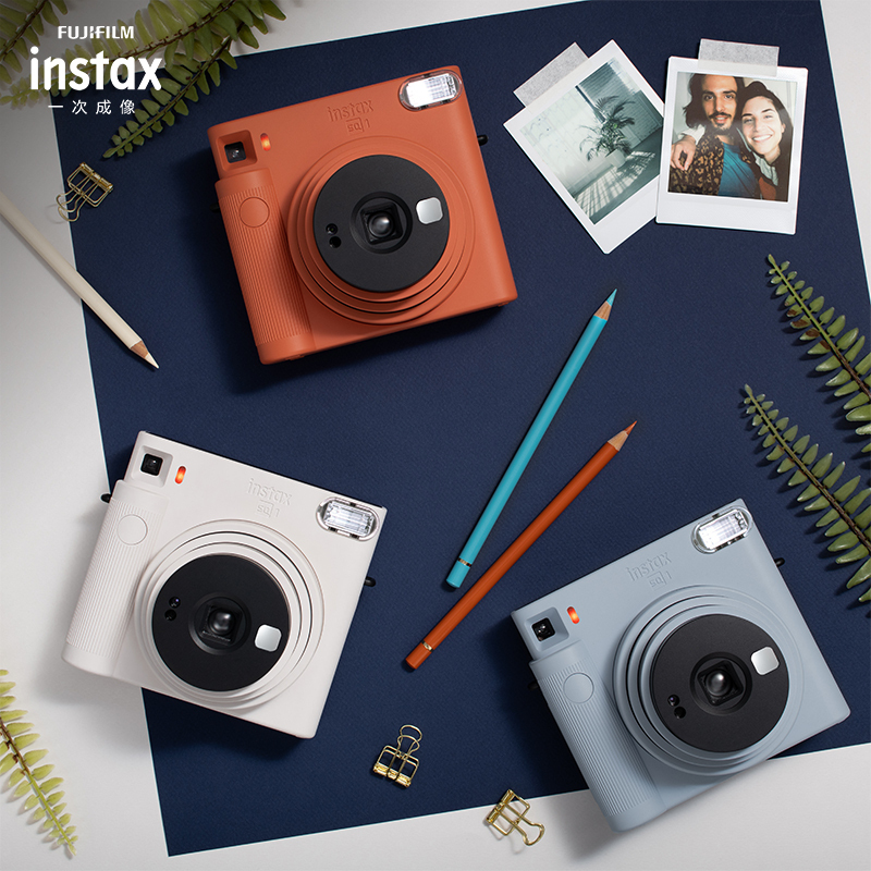[5.2元加购周边盲盒]富士(FUJIFILM)INSTAX 一次成像相机立拍立得 SQUARE SQ1 云母白