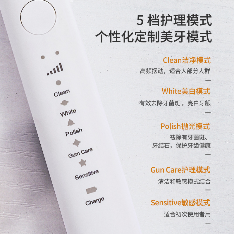 茁泥智能声波电动牙刷A7高清大图