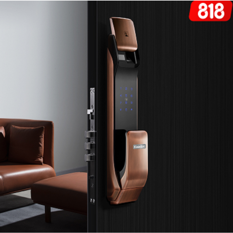 凯迪仕智能锁e300红古铜 指纹锁家用防盗门锁 磁卡锁电子锁密码锁