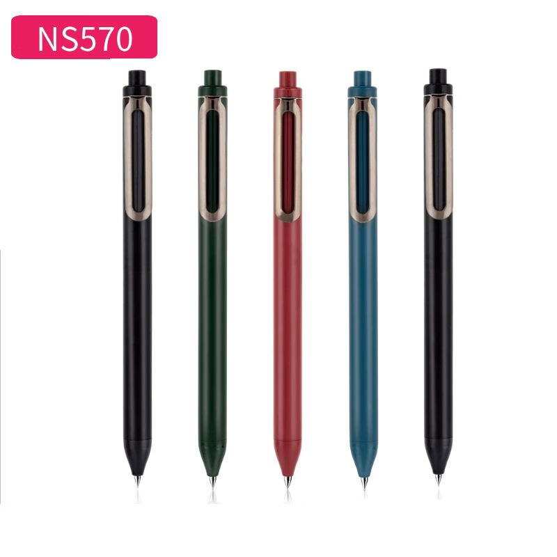 得力deli-NS570中性笔0.5mm黑色水笔高颜值头签字笔 【15支装】