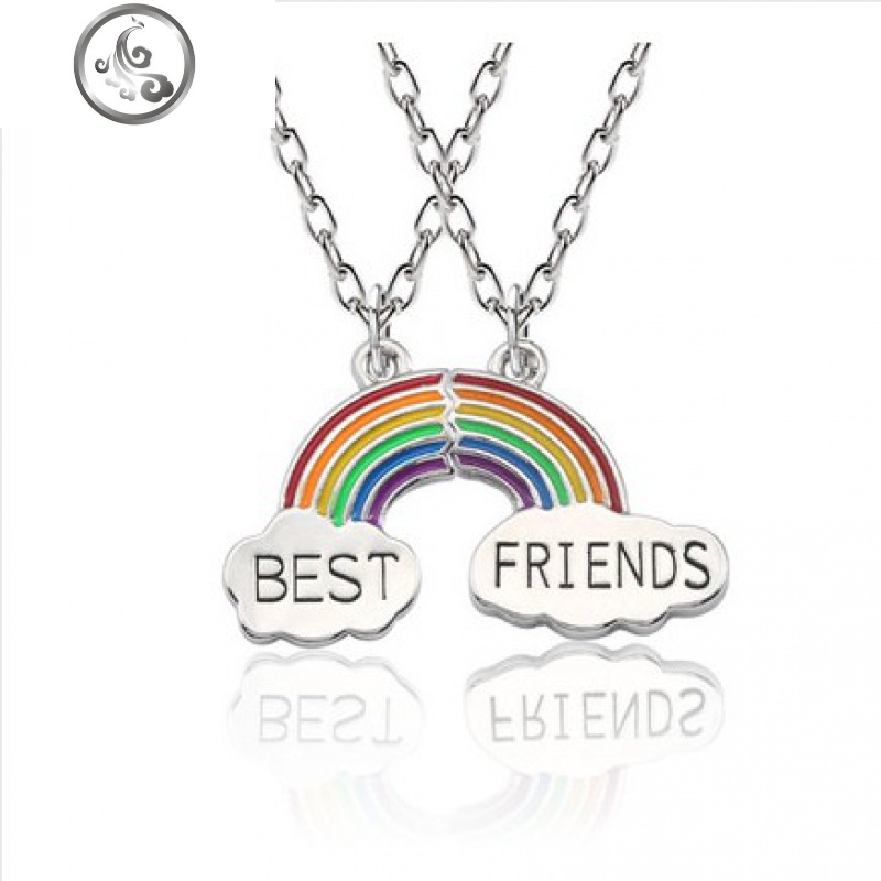 闺蜜拼接项链女孩日韩学生四人毕业纪念饰品宿舍组合拼图锁骨项链 JiMi高清大图