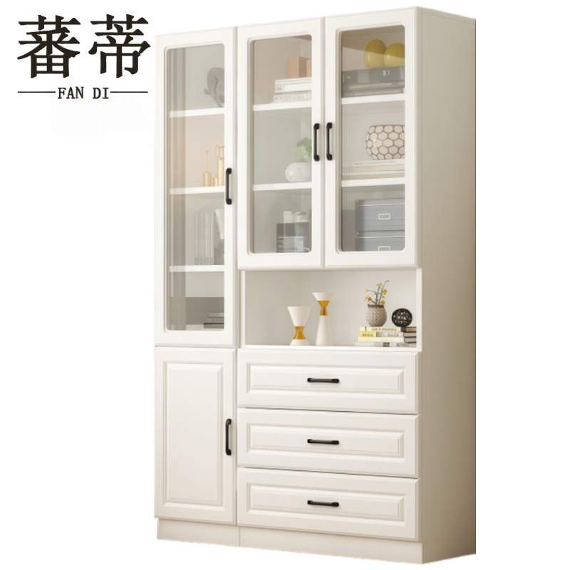 蕃蒂 靠墙书柜四门三抽 台